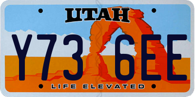 UT license plate Y736EE
