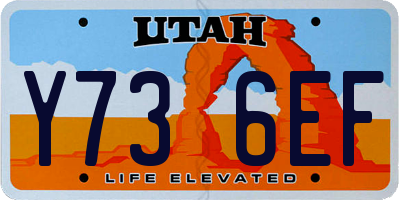 UT license plate Y736EF