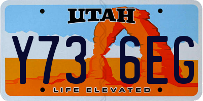 UT license plate Y736EG