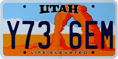 UT license plate Y736EM