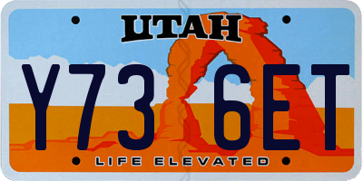 UT license plate Y736ET
