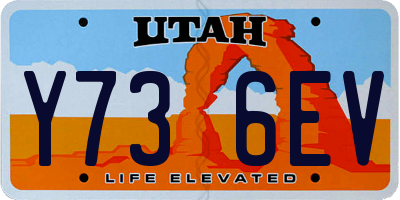 UT license plate Y736EV