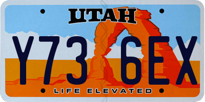 UT license plate Y736EX