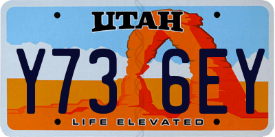 UT license plate Y736EY