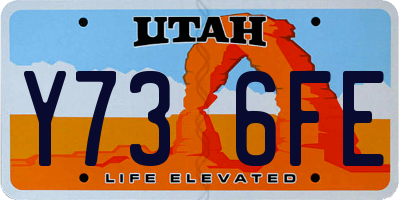 UT license plate Y736FE
