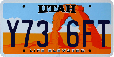 UT license plate Y736FT
