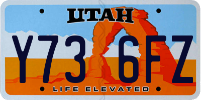 UT license plate Y736FZ