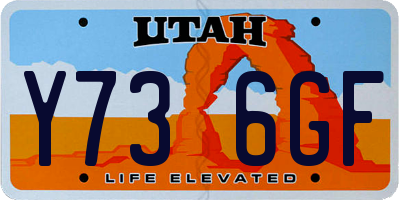 UT license plate Y736GF