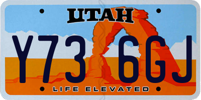 UT license plate Y736GJ