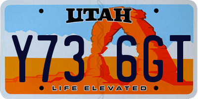 UT license plate Y736GT