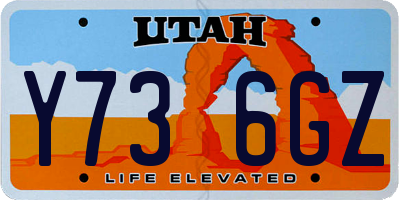 UT license plate Y736GZ