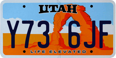 UT license plate Y736JF