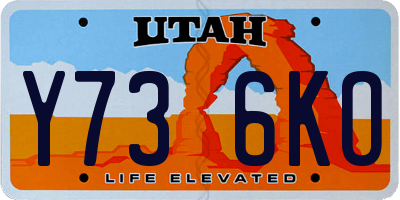 UT license plate Y736KO