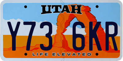 UT license plate Y736KR