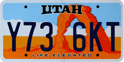 UT license plate Y736KT