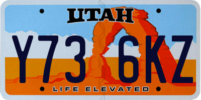 UT license plate Y736KZ