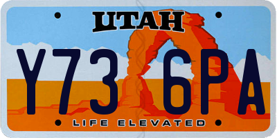 UT license plate Y736PA