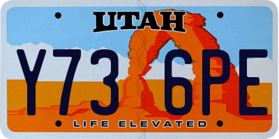 UT license plate Y736PE