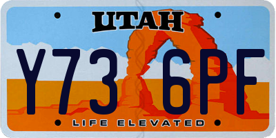 UT license plate Y736PF