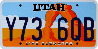 UT license plate Y736QB