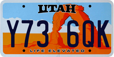 UT license plate Y736QK