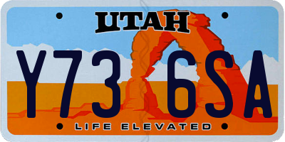 UT license plate Y736SA