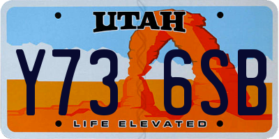 UT license plate Y736SB