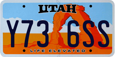 UT license plate Y736SS