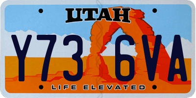 UT license plate Y736VA