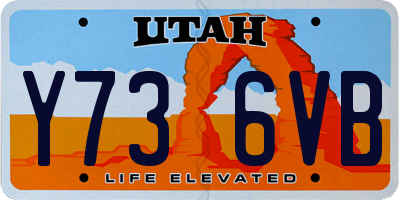 UT license plate Y736VB