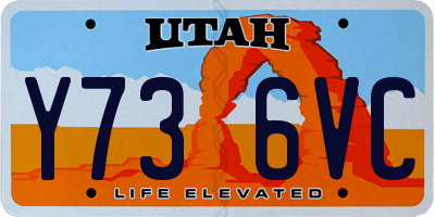 UT license plate Y736VC