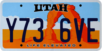 UT license plate Y736VE