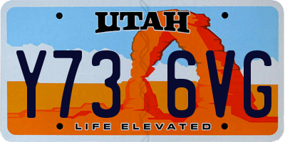 UT license plate Y736VG