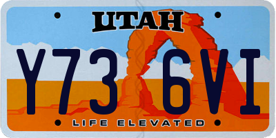 UT license plate Y736VI