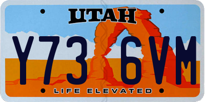 UT license plate Y736VM