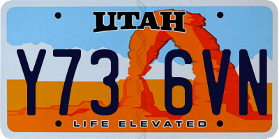 UT license plate Y736VN