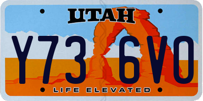 UT license plate Y736VO