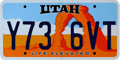 UT license plate Y736VT