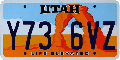 UT license plate Y736VZ
