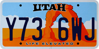 UT license plate Y736WJ