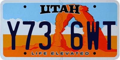 UT license plate Y736WT