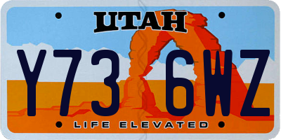 UT license plate Y736WZ