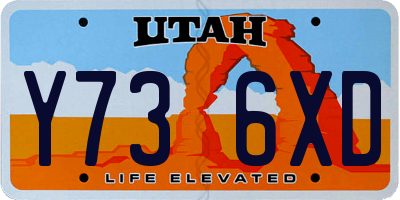 UT license plate Y736XD