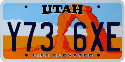 UT license plate Y736XE