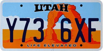 UT license plate Y736XF