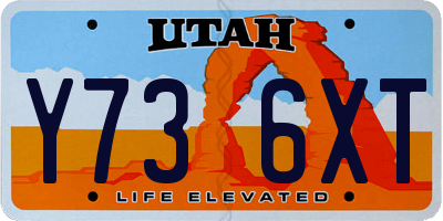 UT license plate Y736XT