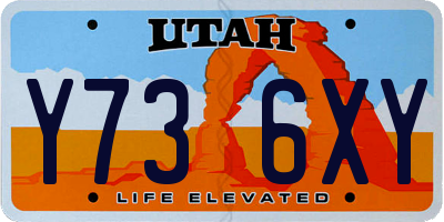 UT license plate Y736XY