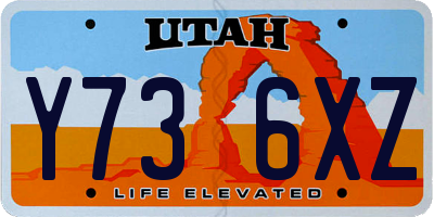 UT license plate Y736XZ
