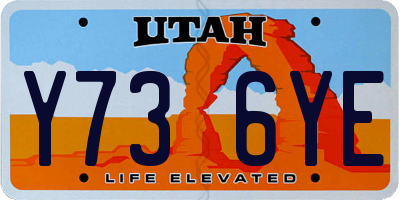 UT license plate Y736YE
