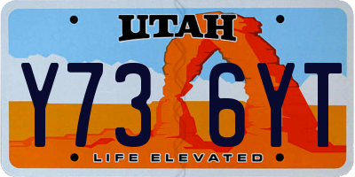 UT license plate Y736YT